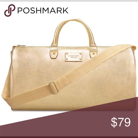 michael kors gold duffle bag|Michael Kors duffel bag men's.